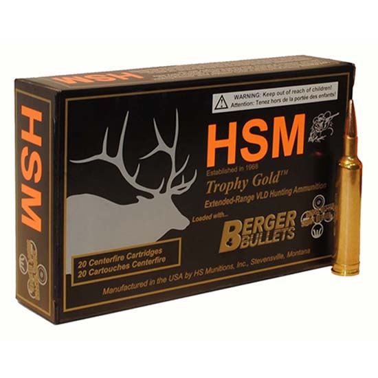 HSM TROPHY GOLD 243WIN 95GR BERGER VLD 20/25 - Ammunition